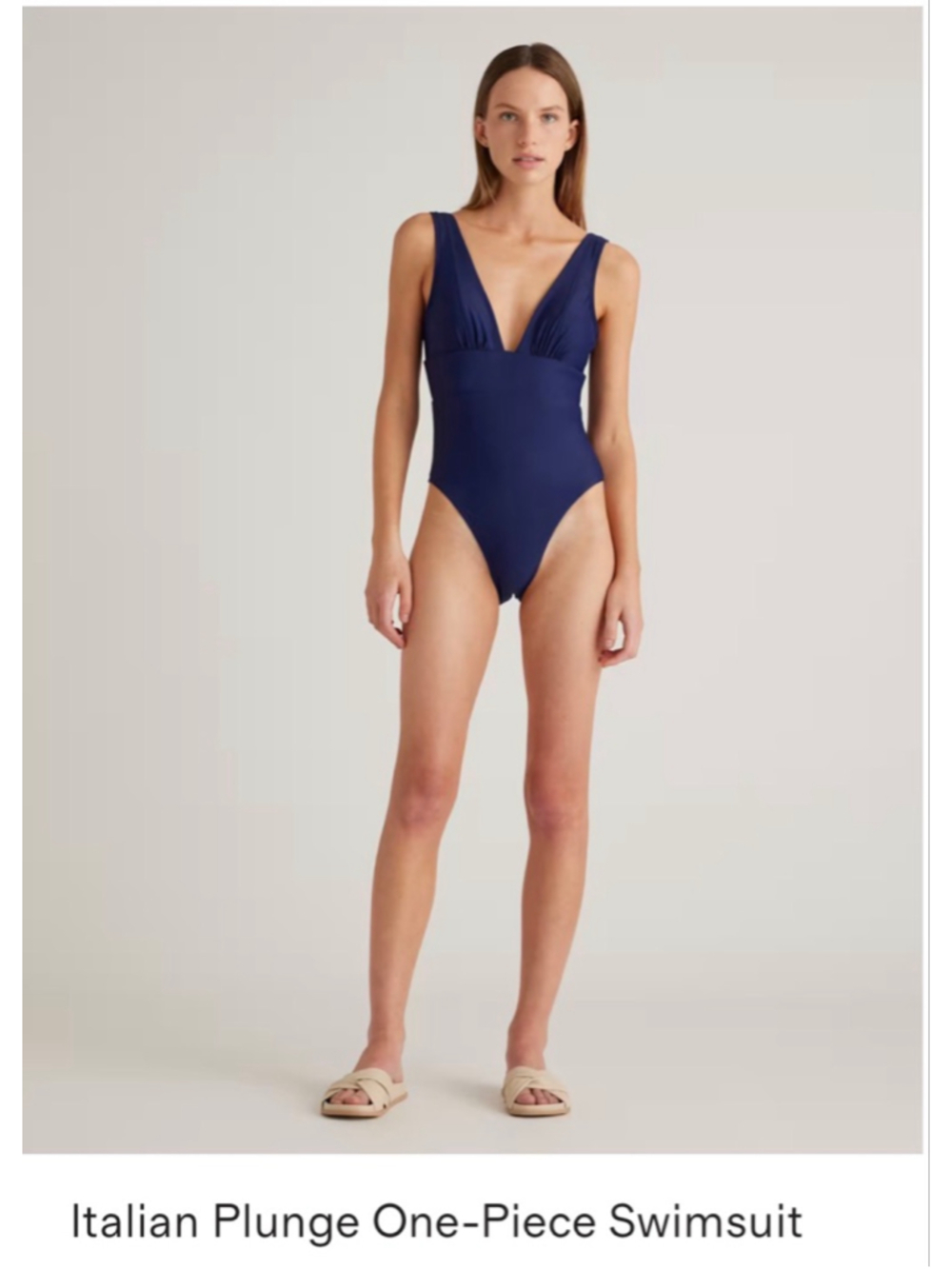 Quince Italian Plunge One-Piece Swimsuit Blue Red Black & Green NWT XS-XL